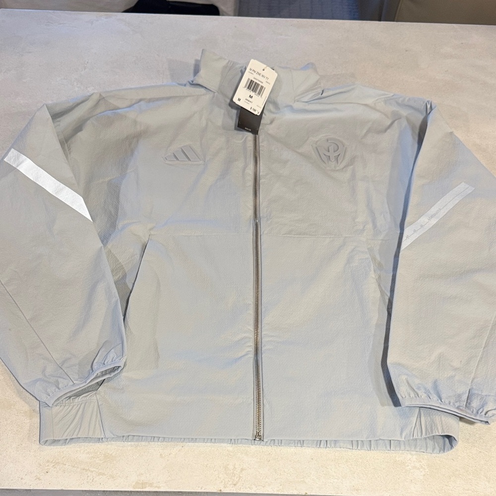 Patrick Mahomes x Adidas Light Gray Windbreaker Jacket